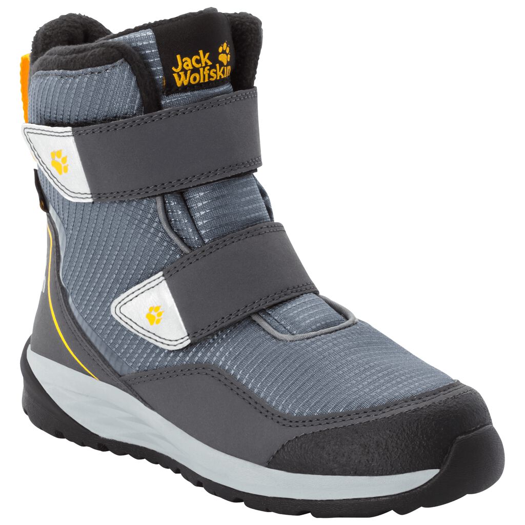 Jack Wolfskin POLAR BEAR TEXAPORE ψηλα μποτεσ χειμωνασ παιδικά γκρι/κίτρινα | GR3873383